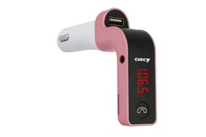 Carg7 CARG7 Bluetooth Car Kit Handsfree FM Transmitter, MP3 Player, USB Charger Pink