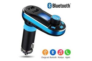 Car Kit Wireless Bluetooth MP3 Player FM TransmitterModulator USB SD +Remote - Bleu&Noir