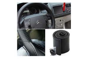 Couvre Volant de Voiture Cuir NOIR