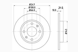 JEU DE 2 DISQUES DE FREIN AVANT HELLA 