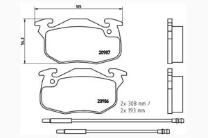 JEU DE 4 PLAQUETTES DE FREIN AVANT BREMBO 