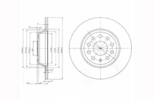 Disque de frein Essieu arrière, Ø: 286mm DELPHI