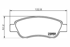 Jeu de 4 plaquettes de frein par HELLA PAGID