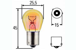 Ampoule, feu clignotant, avant et arrière